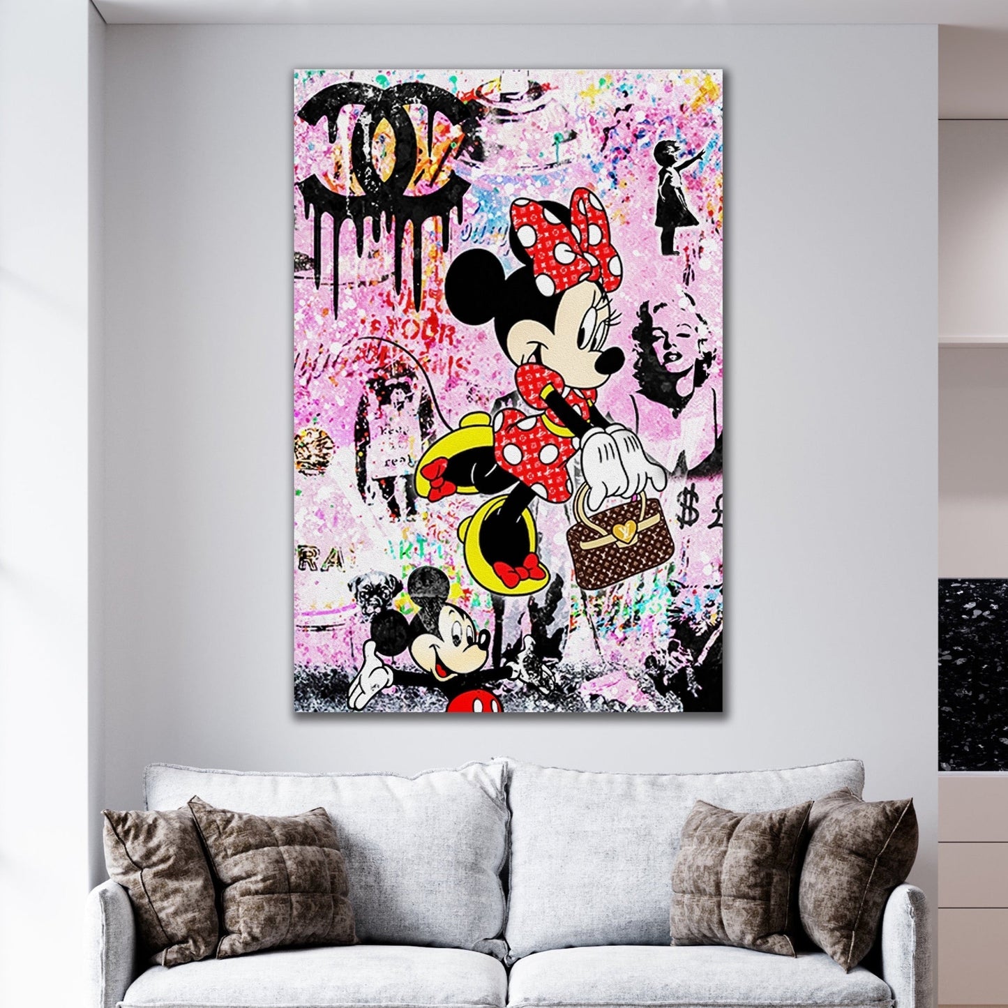 Schilderij Materialistic Minnie (Canvas)