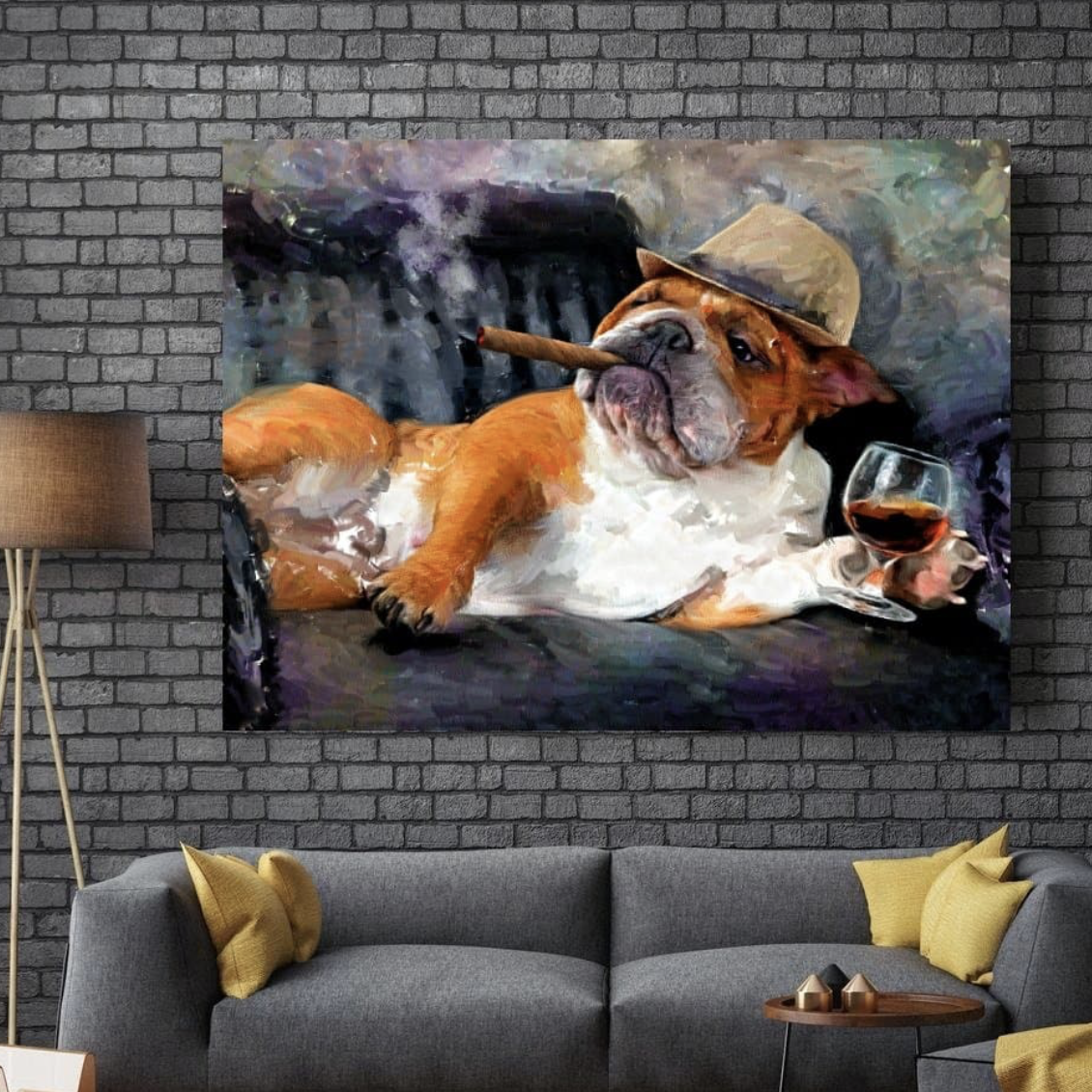 Schilderij The Smoking Dog (Canvas)