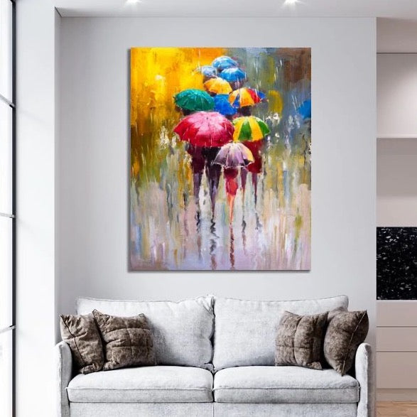 Schilderij Colours In The Rain (Canvas)