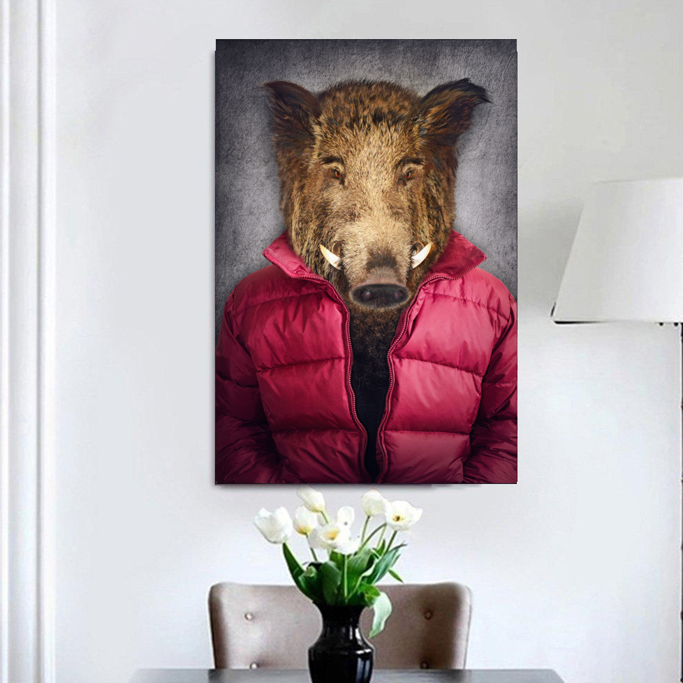 Schilderij Hog In A Puffer (Canvas)