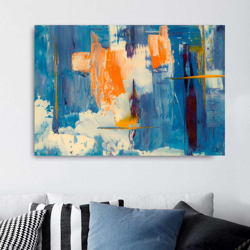 Schilderij Antille Blue Abstract (Canvas)