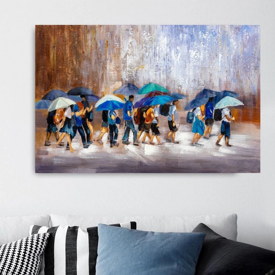 Schilderij City In The Rain (Canvas)