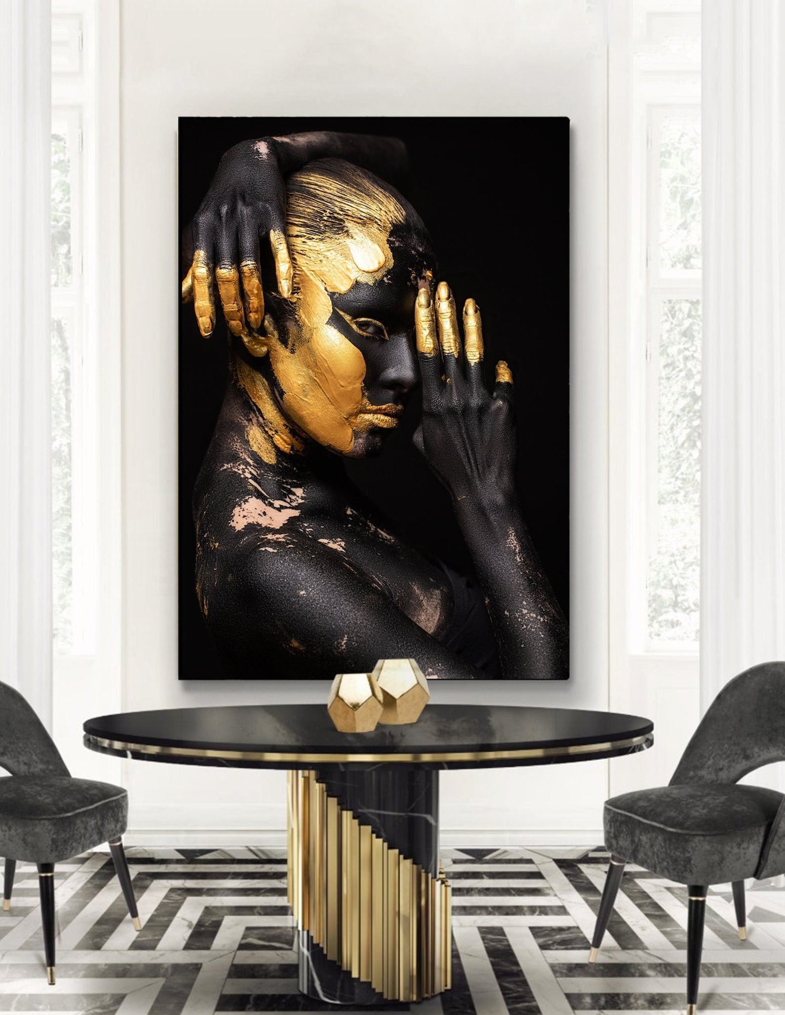 Schilderij The Golden Woman (Canvas)