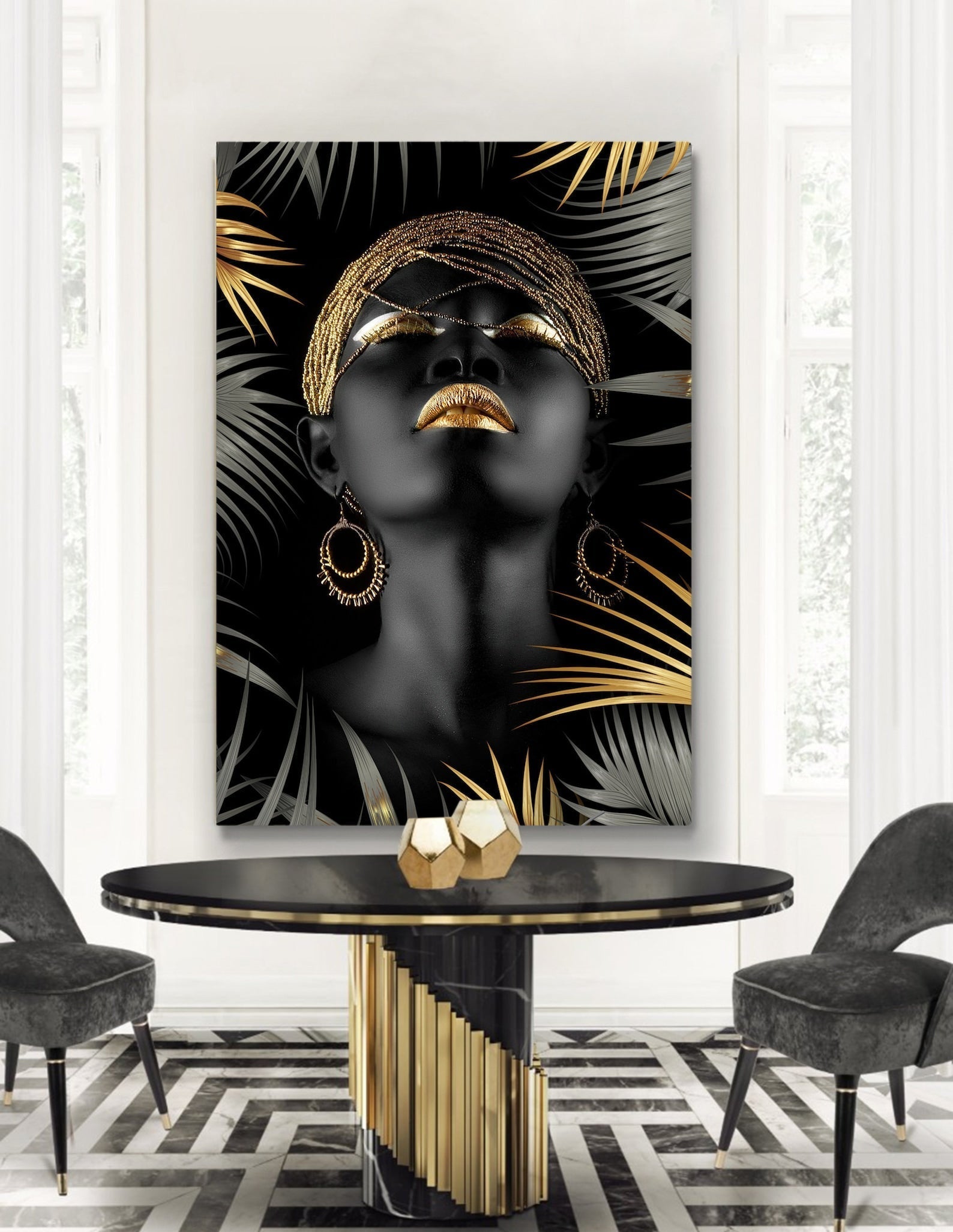 Schilderij Golden Content (Canvas)