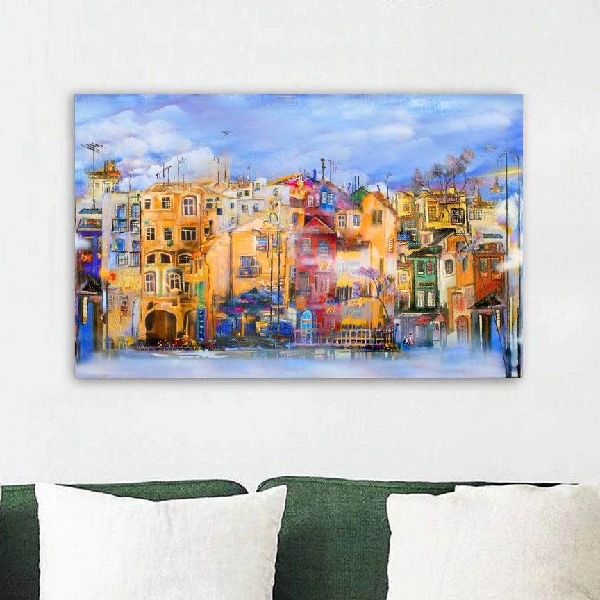 Schilderij Colourful Casas (Canvas)